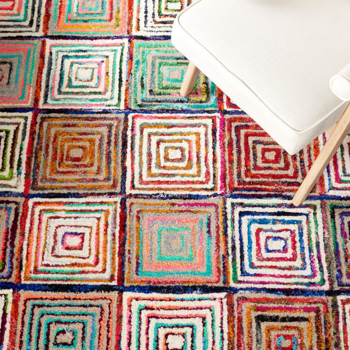 Bungalow Rose Anaheim Handmade Blue/Green/Orange Rug & Reviews Wayfair